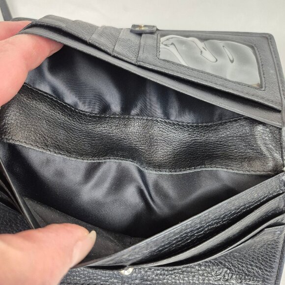 Brighton Bella Luna Crossbody Clutch Wallet Two Tone Black & Brown - Picture 11 of 16